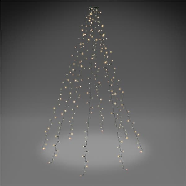 280 LED Bedspread Christmas Tree Lights with Ring, 8x 2 m Svart, Grön