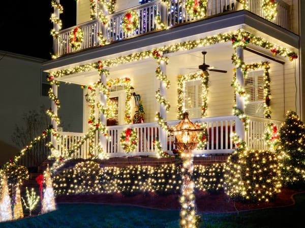 Julebelysning 500 LED - Varmhvit innendørsgran, 7 program_MGF