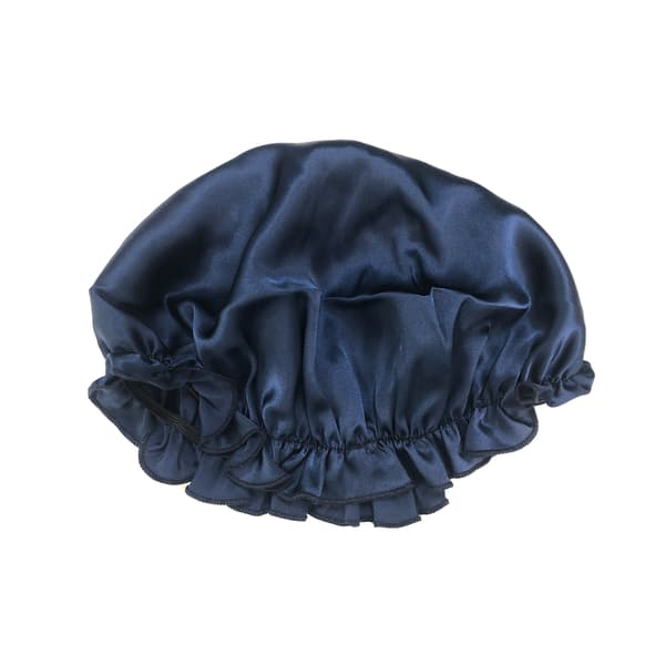 Sovehette i 100 % silke NavyBlue M NavyBlue M