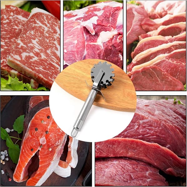 Köttmörare, 2 delar rostfri rulle, köttklubba för biff, kyckling och grill