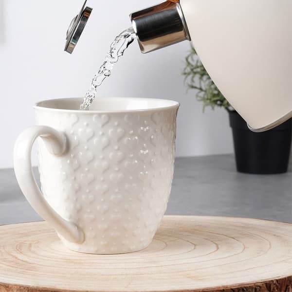 Stor keramisk krus for drikker Kaffe Te Urter Hvit 580 ml_MGF