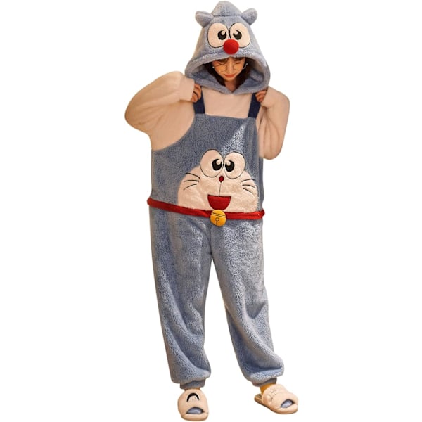 Onesies til kvinder, voksne, Kigurumi Onesies til mænd, pyjamas, fleece, dyr, jumpsuit, nattøj, Halloween kostume, jul, cosplay og fest Kvinnor-katt S