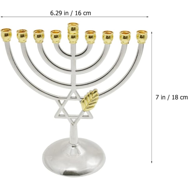 Perinteinen Klassinen Hanukka-Menora 9-Kynttilän Metallikäsityö Sopii Uuden Vuoden Juhlaan Koti Sisustukseen 0.25