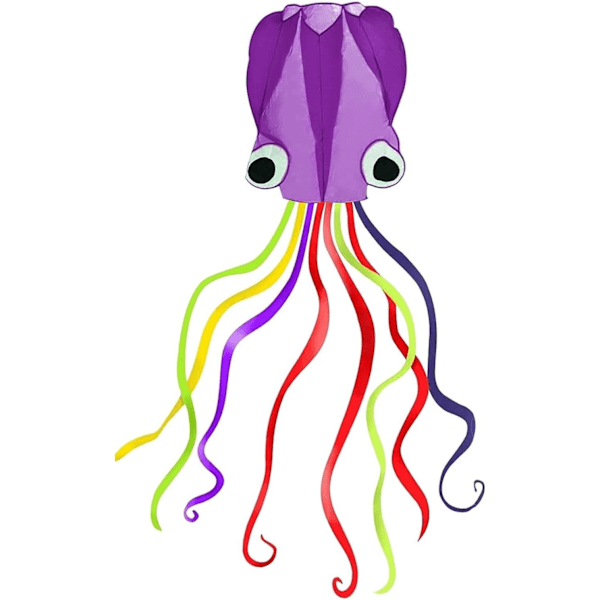 Octopus Purple Deer - Ruffle, Värikäs Molluski Pitkä Hännän 50m Lentolinja Nylon Deer - Ruffle, Aloittelijat Lapset Aikuiset Kesä Ranta Lelut Ulkona