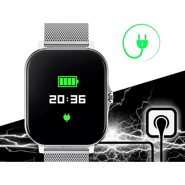Smartklokke dame herre gummirem sport Bluetooth-samtale grå_MGF Grey