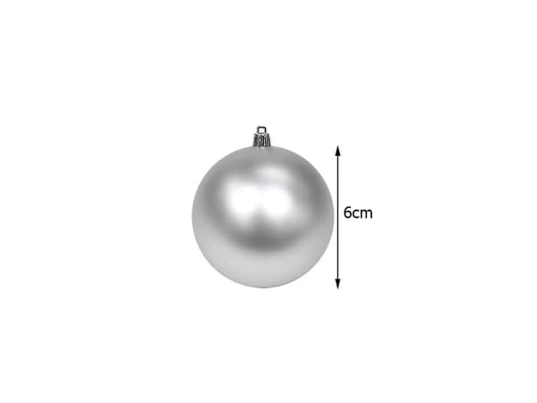 36-pakning Julekuler - Sølv & Hvit - 6 cm_MGF