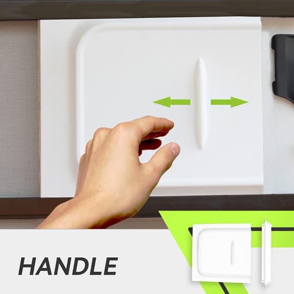 Bobilsmyggnettdør skyvepanel - 30,5 cm - hvit - med stopper