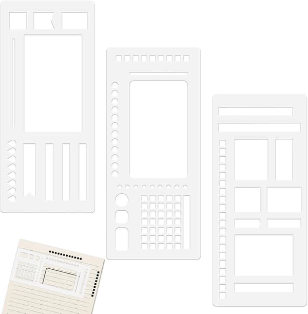 3-pack Journal Stencil Set, Återanvändbara Planeringsmallar Skapa Anpassade Vecko- och Månadslayouter för Punktnät-journaler