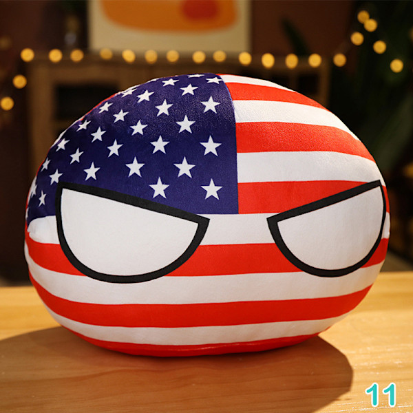 10 cm Landbold Plyslegetøj Polandball Hængende Landbold 11(U.S.A)