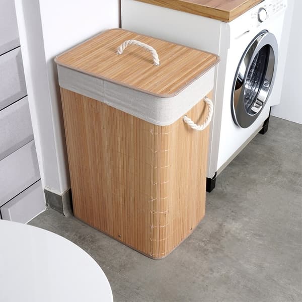 Beige vaskekurv i bambus, 70 l_MGF