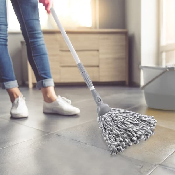 CLEAN SYSTEM teleskopisk stålmopp og kosteskaft 94-158 cm_MGF