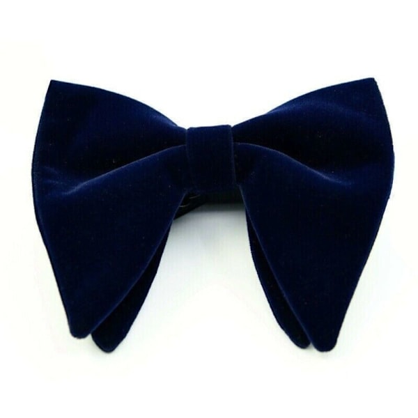 Mænd Oversized Butterfly Solid Fløjl Butterfly Bryllupsfest Smoking Justerbar Navy