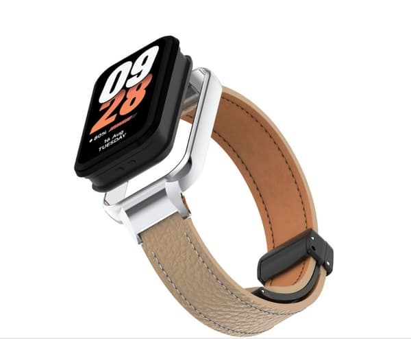 Xiaomi Smart Band 8 Active Strap with Litchi Pattern Magnetic Buckle Brown Brown