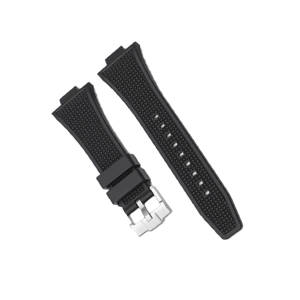 Silikone urrem til Tissot PRX Series Sort Sølvspænde Black