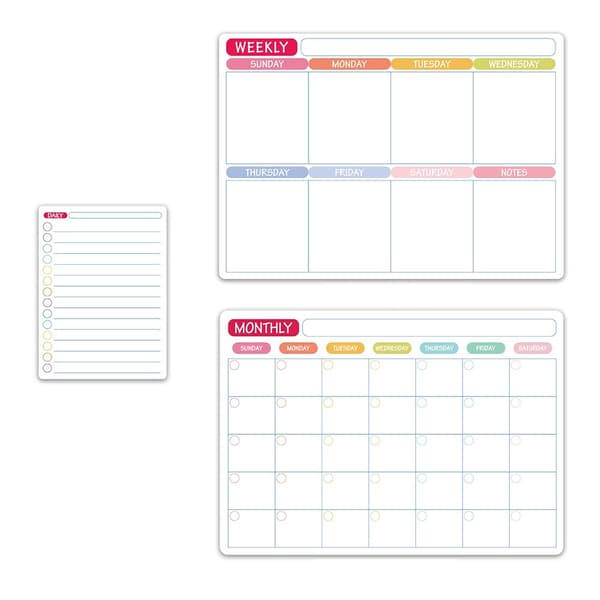 Magnetisk Kjøleskapsmagnet Sett - Kalender, Ukeplanlegger og Huskeliste for Hjem og Kontor