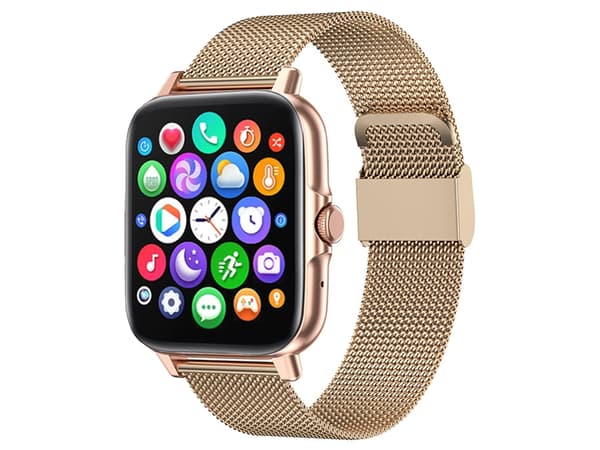 Smartklocka dam herr gummiarmband sport Bluetooth-samtal guld_MGF Gold