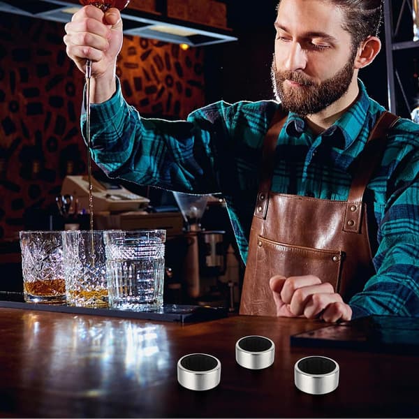 4 stk. - Vin Dryp Ring Rustfrit Stål med Opsamler Propper Barartikler Køkken Gadgets Tilbehør_yu