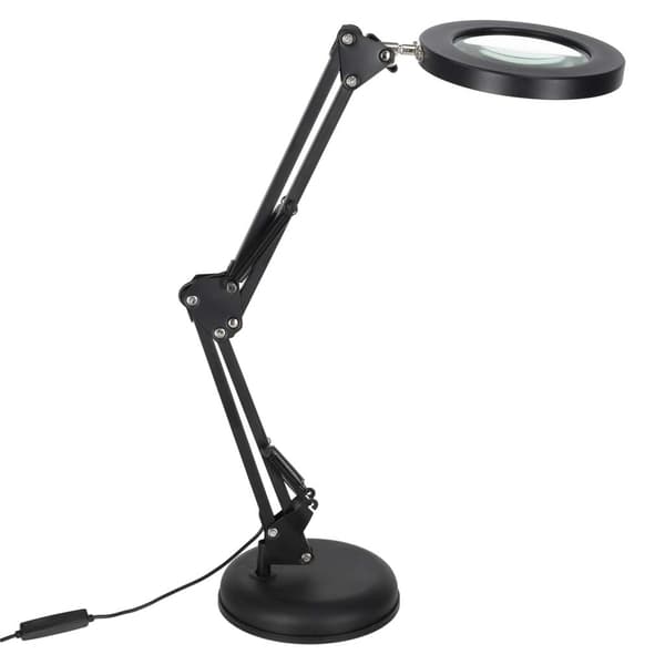LED skrivebordslampe med forstørrelsesglass og klemme_MGF
