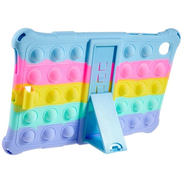 Tabletskydd för Lenovo Tab M10 HD Gen 2 TB-X306X med Pop-It Fidget Leksak, Stötskyddande Skal med PC-Stativ Colorful Baby Blue