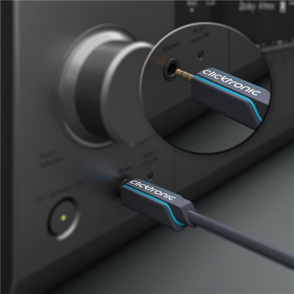 3,5 mm AUX-kabel, stereo Blå, Guld