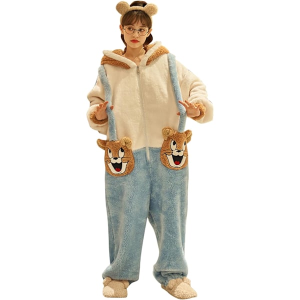 Onesies til kvinder, voksne, Kigurumi Onesies til mænd, pyjamas, fleece, dyr, jumpsuit, nattøj, Halloween kostume, jul, cosplay og fest Kvinnor - Jerry M