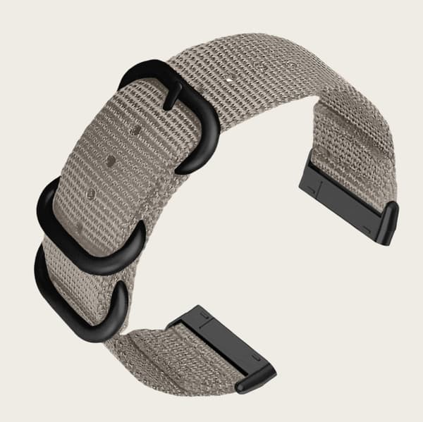 Nylon Canvas Armband för Fitbit Versa 3/Sense Grå Grey