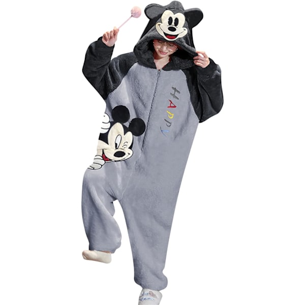 Aikuisten unisex-hyppyhaalareita, eläinpuku-onesie, yöpaita, pyjama, huppari, yöasu, cosplay, pahvilaisten yöasuja juhliin, halloween mickey herr XL