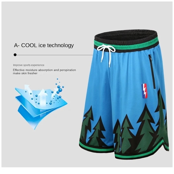 NBA Timberwolves Sport Basketboll Överstora Shorts - Perfekt Blå blue XL