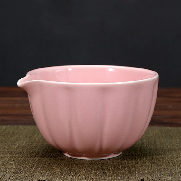 Keramisk Matcha-te, inklusive matchaskål og matchavisp, 5-delt sæt rosa pink