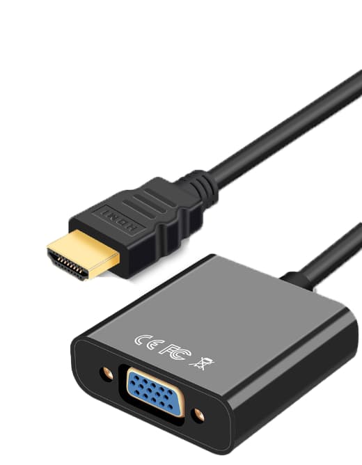 HDMI til VGA HD Adapterkabel med Lyd- og Video Strømtilkoblingsomformer Egnet for Datamaskin, Stasjonær PC, Laptop, PC