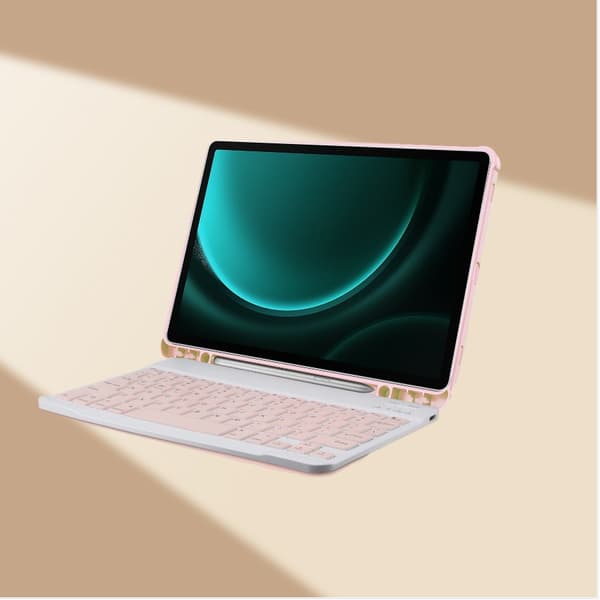 360° Rotating Stand Bluetooth Keyboard Case Compatible with iPad 11 (A16) 2025 / iPad 10th Gen 10.9\" 2022 - Pink