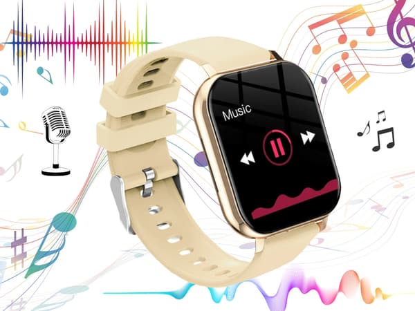 Smartklokke dame herre gummirem sport Bluetooth-samtale gull_MGF Gold