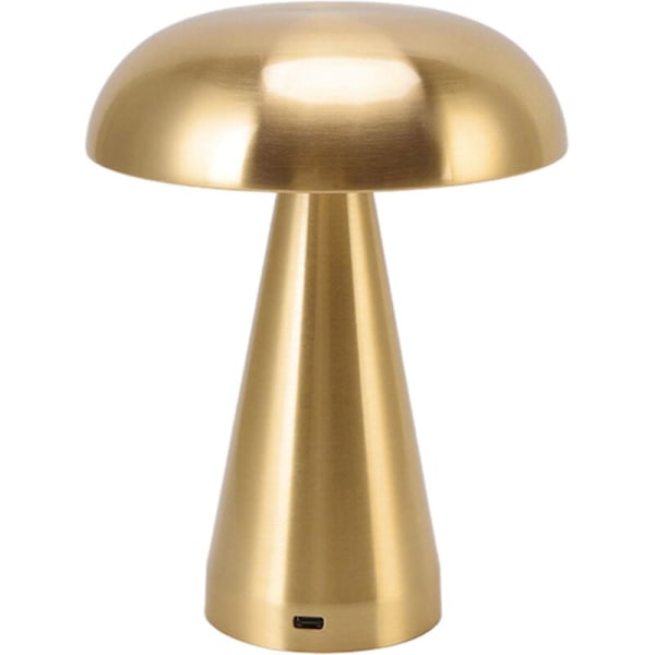 Svampeformet bordlampe i moderne minimalistisk industriel stil, 3 farver, dæmpbar, genopladelig, innovativ touch-lampe i guld