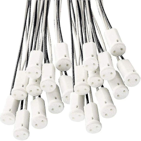 HKK 25 st G4 lamphållare G4 sockel Lamphållare med keramisk hållare för G4 LED halogenlampa, 10 cm kabel XC