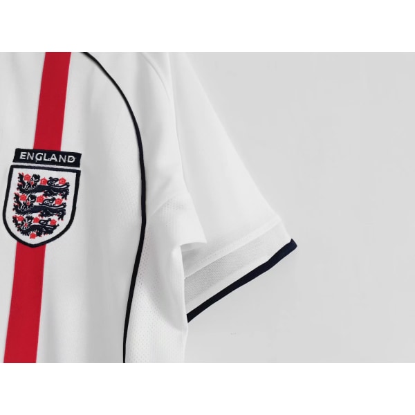 2002 England Home Retro Shirt No.4 Gerrard No.7 Beckham Fotbollströja S