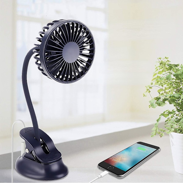 Clip Fan USB Tyst Bärbar Liten Fläkt Skrivbord Mini Liten Fläkt
