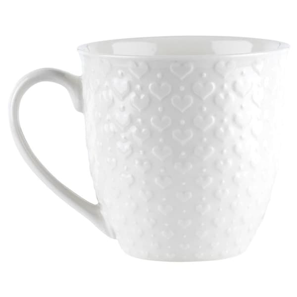 Stor keramisk krus for drikker Kaffe Te Urter Hvit 580 ml_MGF