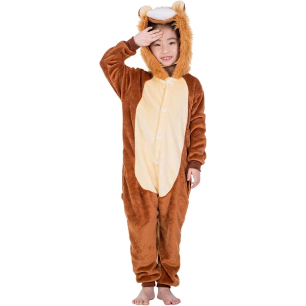 Barn/Unisex Fancy Dress Djurdräkt Onesie Pyjamas Jumpsuit Cosplay Kigurumi Jul Halloween Maskerad A-lejon 130