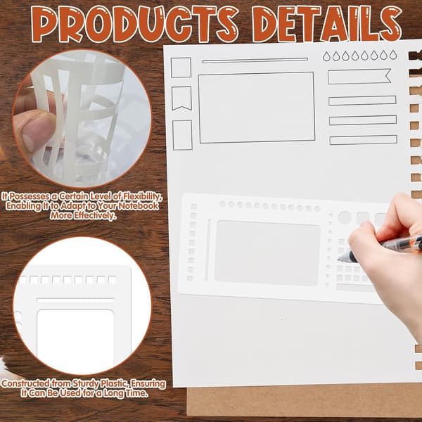 3-pack Journal Stencil Set, Återanvändbara Planeringsmallar Skapa Anpassade Vecko- och Månadslayouter för Punktnät-journaler