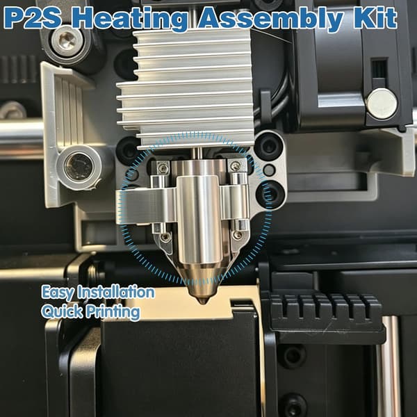 4-pak keramiske hotend-varmeenheder med termistorsensorer og isolerende clips til Bambu Lab P2S 3D-printere