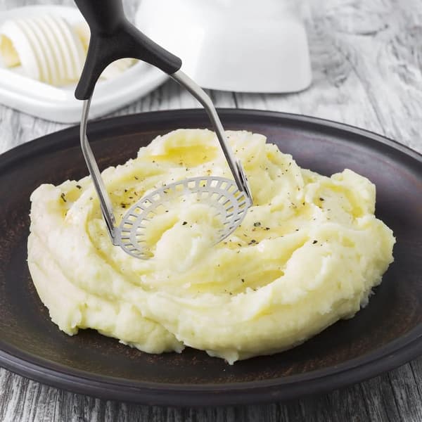 Potatispress, Matkvarn, Rostfritt Stål Non-Stick, 29.5cm, Svart
