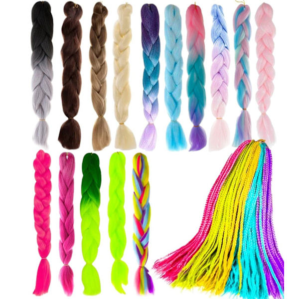 Jumbo Braid / Løshår Hårflette - 60 cm_MGF Ljusrosa
