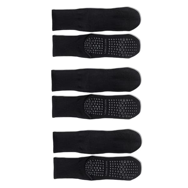 Anti-skli yogasokker (3 par) Svart Black