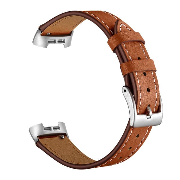 Fitbit Charge 3/4 armbånd lær Brun