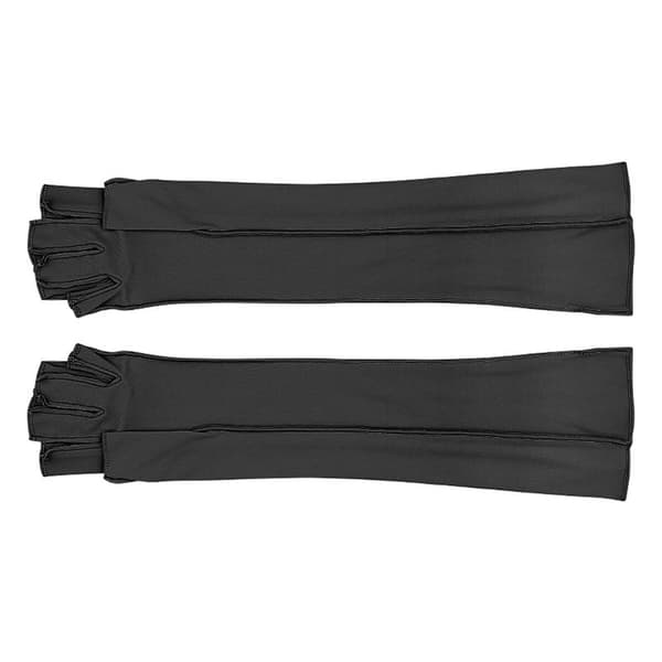 Long Compression Gloves with Half-Finger Design Black Black