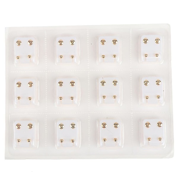 12 Pairs Medical Earrings Piercing Tool Ear Stud Surgical Steel Earrings Jewelry Z