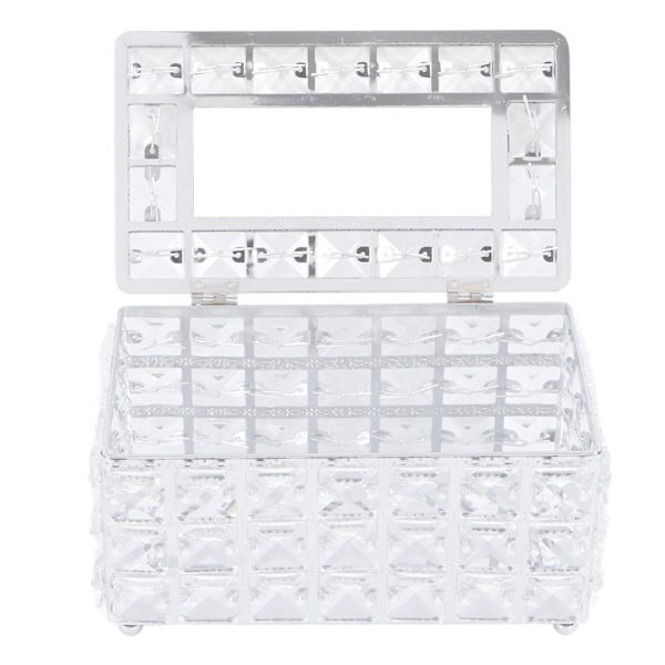 Artificial Crystal Tissue Box Rectangular Decorative Household Tissue Holder for Living Room Bedroom Office