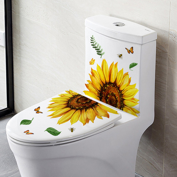 Solsikkevægklistermærke Badeværelse Toiletindretning Stuekabine yellow one size