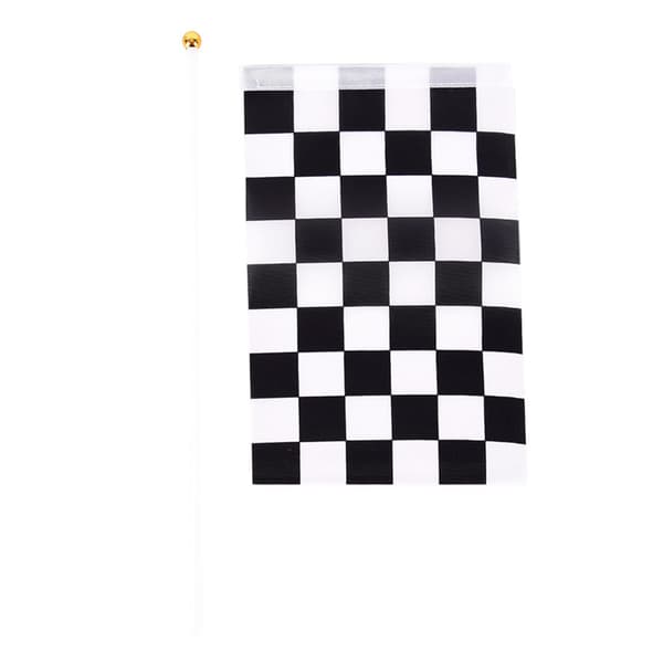 5x sort og hvid flagternet racerbanner polyesterflag