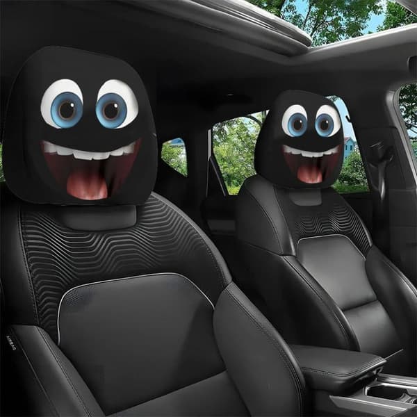 2 st Smiley Face tryckt bilkuddfodral dekorationskuddfodral bil A6
